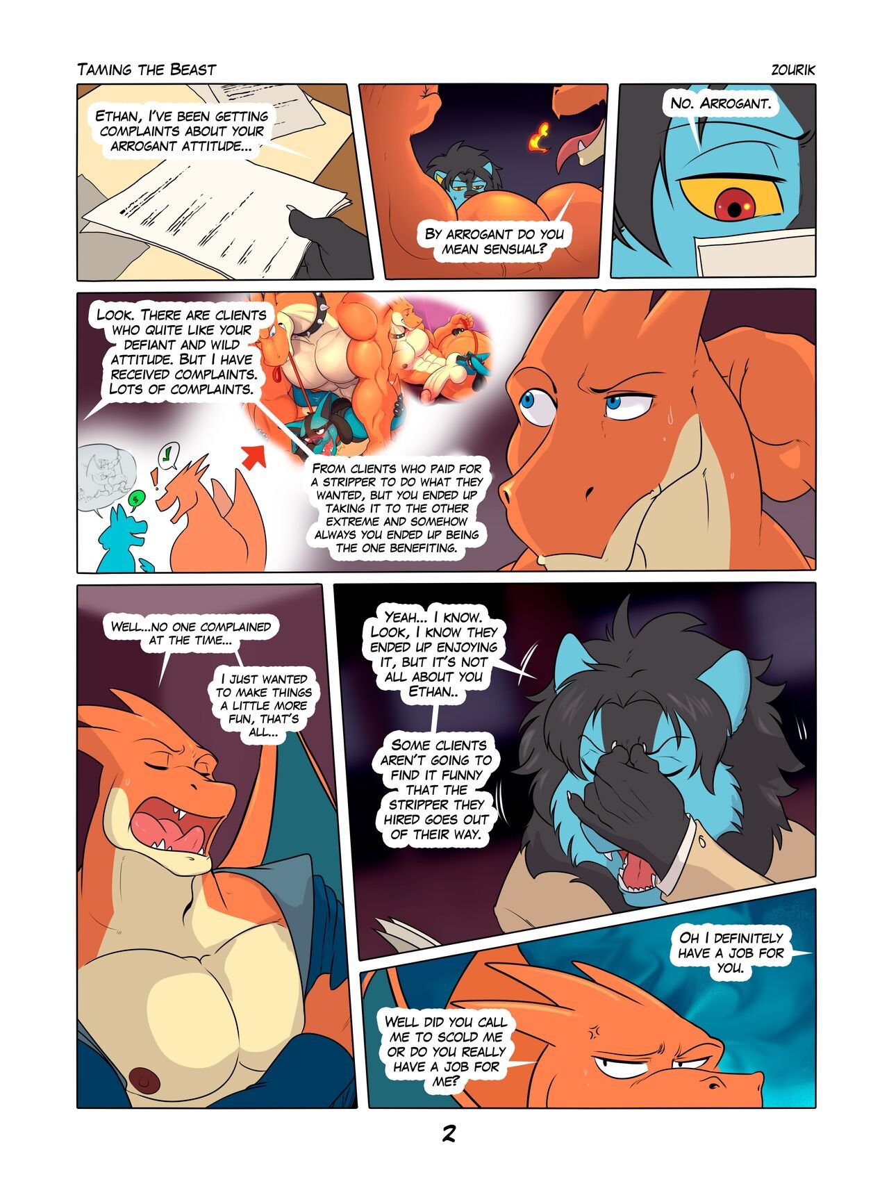 Zourik - Training the Beast furry gay porn comic image number 4