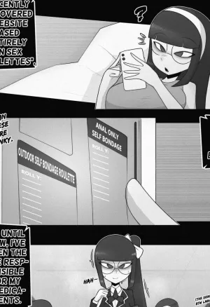 Nerd tries a public self bondage roulette